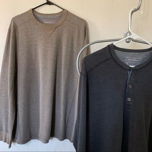 2 Eddie Bauer Waffle Weave Shirts * Large